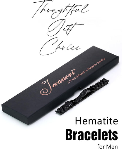 Ultra Strength Magnetic Bracelets for Men - Men'S Hematite Bracelet, Jewellry Gift with Sizing Tool for Perfect Fit
