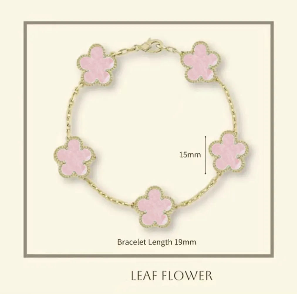 Clover Bracelet for Men and Women Jewelry Leaf Bracelets 18K Gold Silver Plate Agate Diamond Fashion Charm Chain Wedding Gift Party