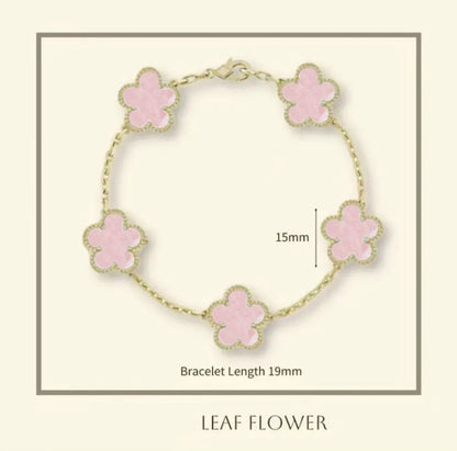 Clover Bracelet for Men and Women Jewelry Leaf Bracelets 18K Gold Silver Plate Agate Diamond Fashion Charm Chain Wedding Gift Party