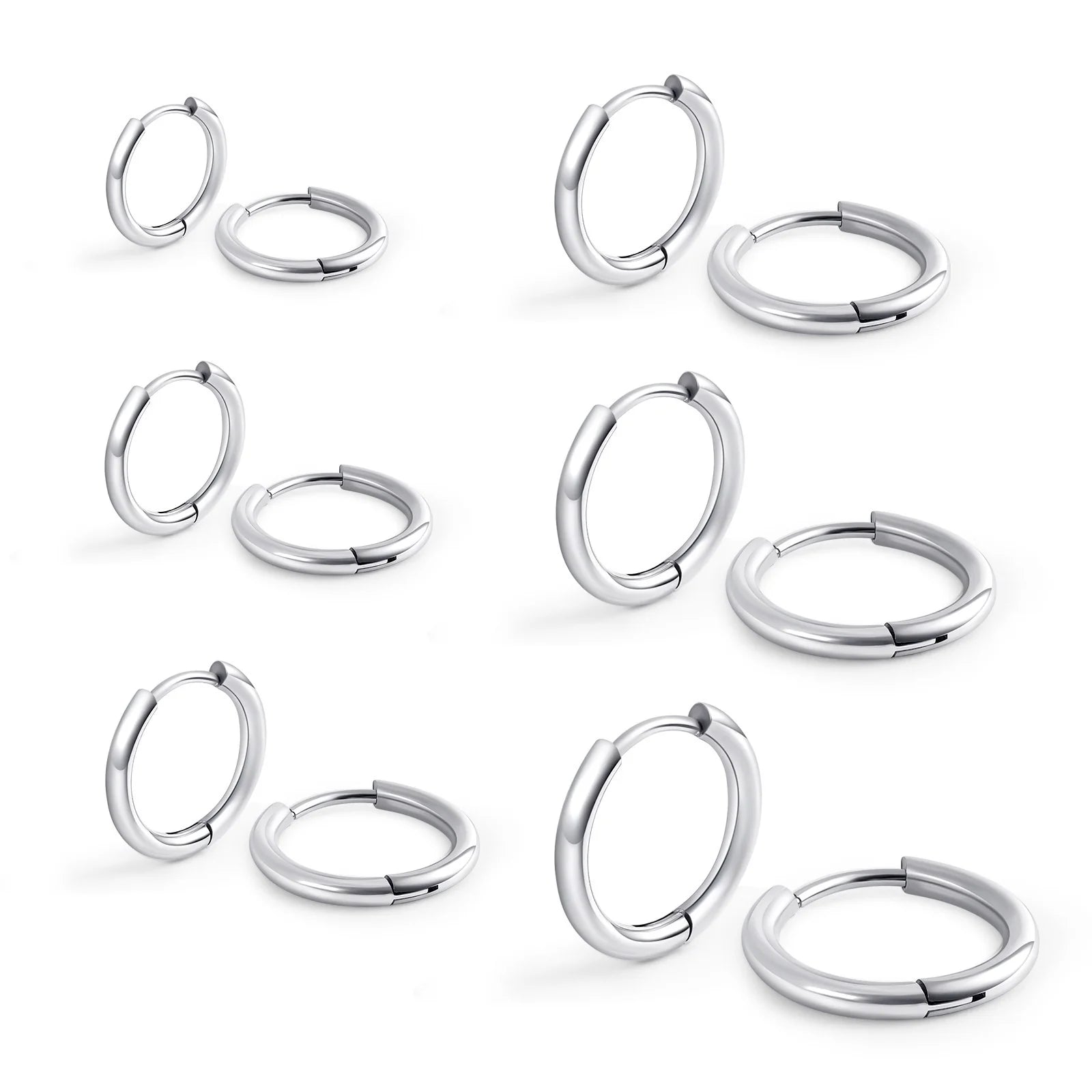 2.0 Circle Titanium Steel Earrings Are Lightweight and Comfortable to Wear