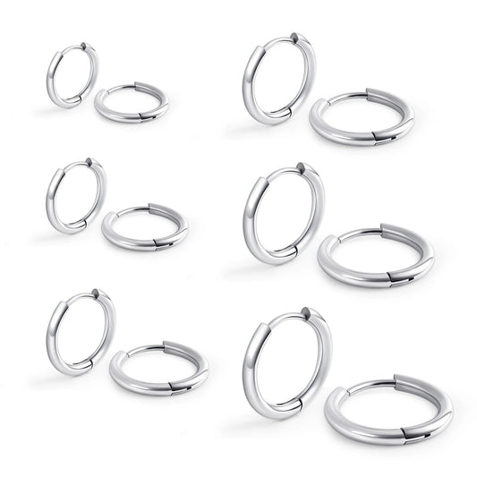2.0 Circle Titanium Steel Earrings Are Lightweight and Comfortable to Wear