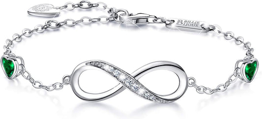 Infinity Love Bracelets for Women 925 Sterling Silver Womens Bracelet Love Symbol Charm Adjustable Bracelet Jewelry