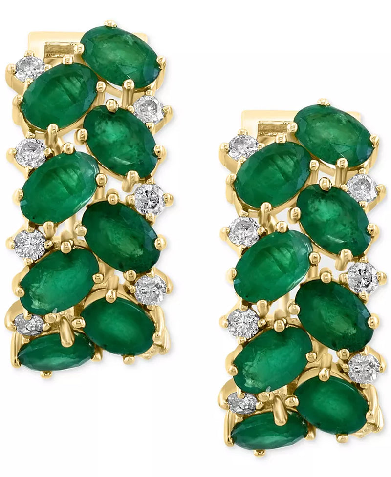 EFFYÂ® Emerald (6-3/4 Ct. T.W.) & Diamond (5/8 Ct. T.W.) Statement Earrings in 14K Gold