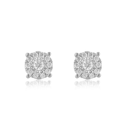 1/3 Carat T.W. Diamond Sterling Silver Stud Earrings. (I-J/I3)