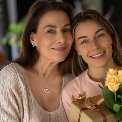 Forever Love Heart Necklaces for Women, Wedding Anniversary, Birthday Mothers Day Gifts for Mom, Mother, Wife, Girlfriend, S925 Silver Jewelry with Birthstone Pendant