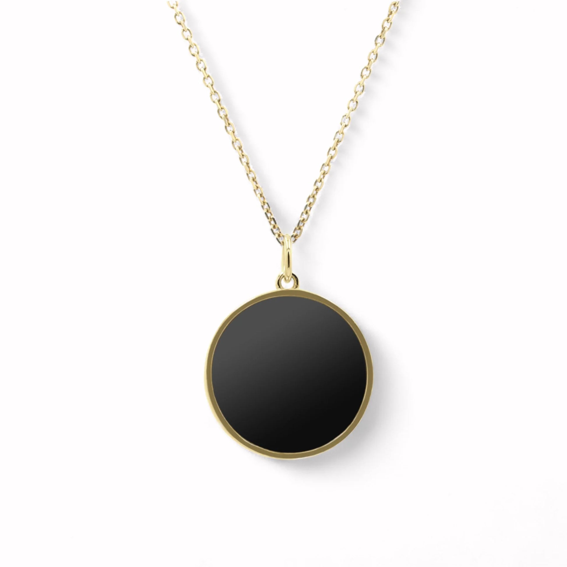 Black Diamond - Women’S 16MM Pendant Necklace - 14K Yellow Gold -  Black Diamond