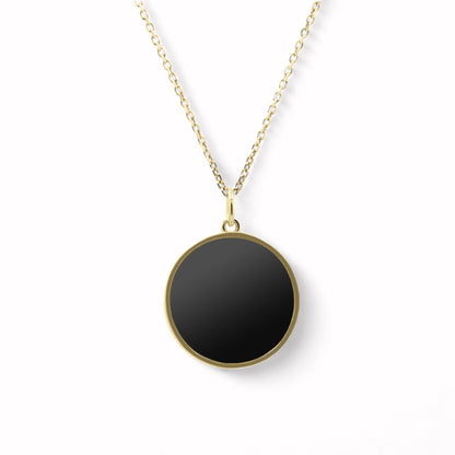 Black Diamond - Women’S 16MM Pendant Necklace - 14K Yellow Gold -  Black Diamond