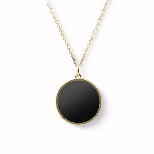 Black Diamond - Women’S 16MM Pendant Necklace - 14K Yellow Gold -  Black Diamond