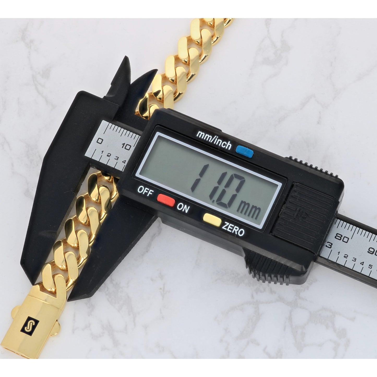 14K Real Yellow Gold Royal Monaco 11Mm Miami Cuban Link Bracelet (7"-9") Italian Jewelry for Men & Women