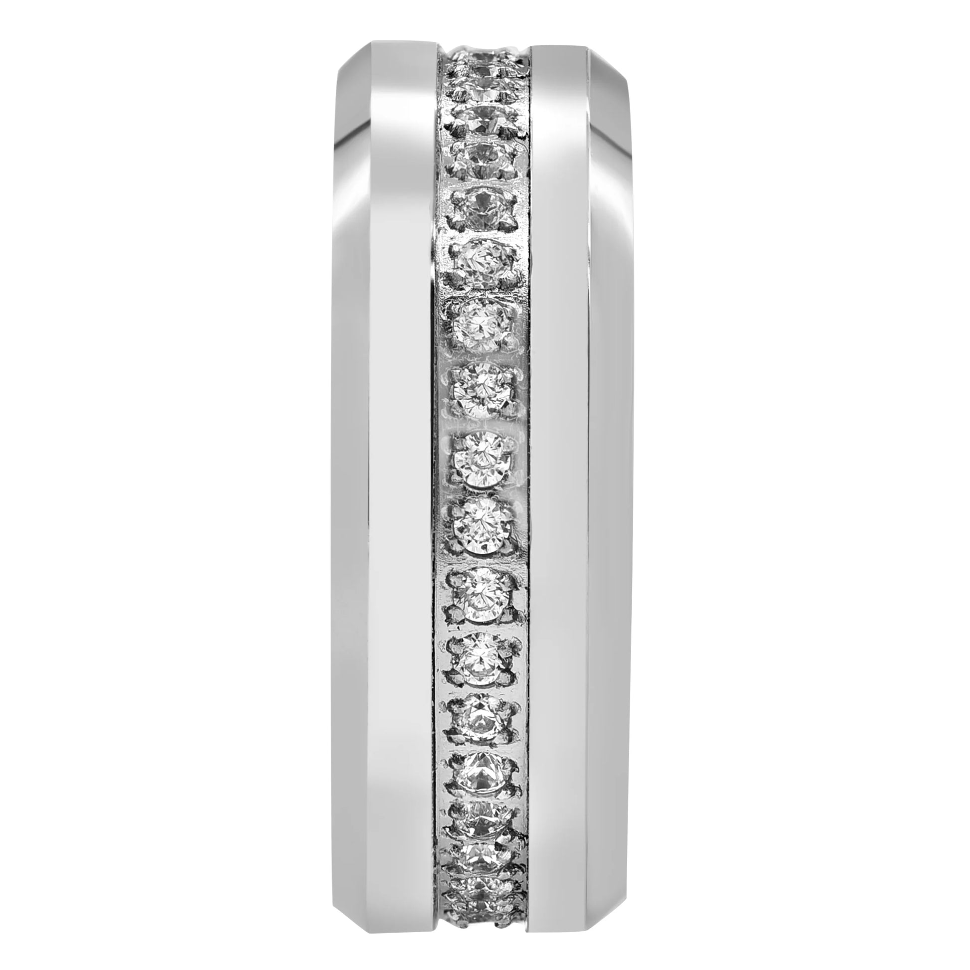 1/4 Ct round Lab Grown Diamond Engagement Band Ring in Tungsten (H-I, SI-I1)