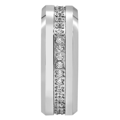 1/4 Ct round Lab Grown Diamond Engagement Band Ring in Tungsten (H-I, SI-I1)