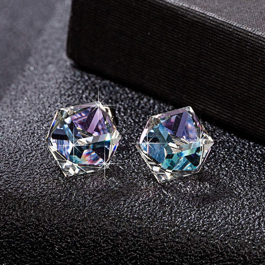 Color Changing Cubic Austrian Crystal Pendant Necklaces for Women 14K Gold Plated Hypoallergenic Jewelry