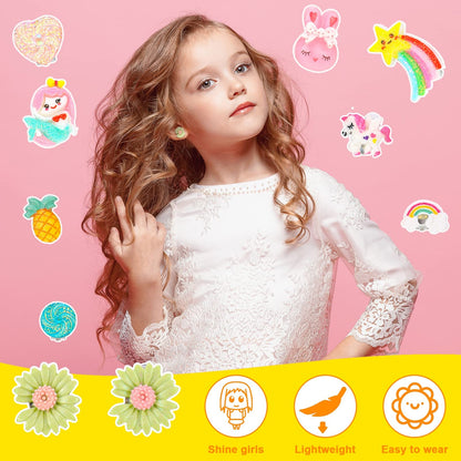 12 Pairs Clip on Earrings for Girls Kids Toddlers Dress up Jewelry