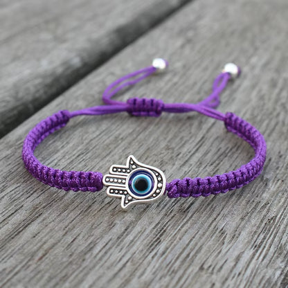 Pulseras Hombre Weaved Men'S Fatima Hamsa Hand Bracelet Man Braided Turkish Evil Eye Bracelets for Men Women Spiritual Jewelry