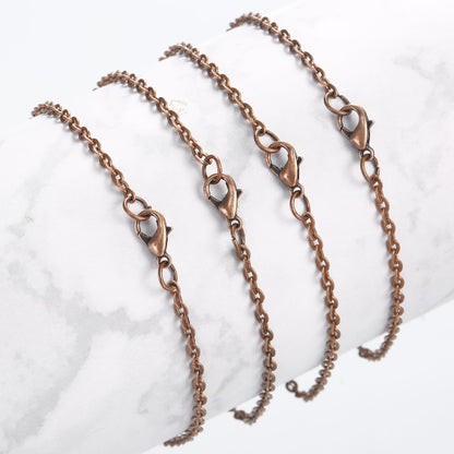 24 Pack Antique Red Copper Cable Chain Necklace Twisted Link Chain for Jewelry Making(18 Inch)