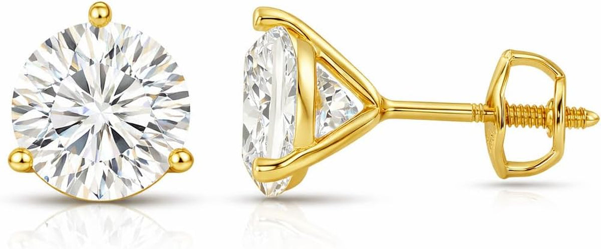 14K Yellow Gold Lab-Grown Diamond Stud Earrings– 0.50 CT