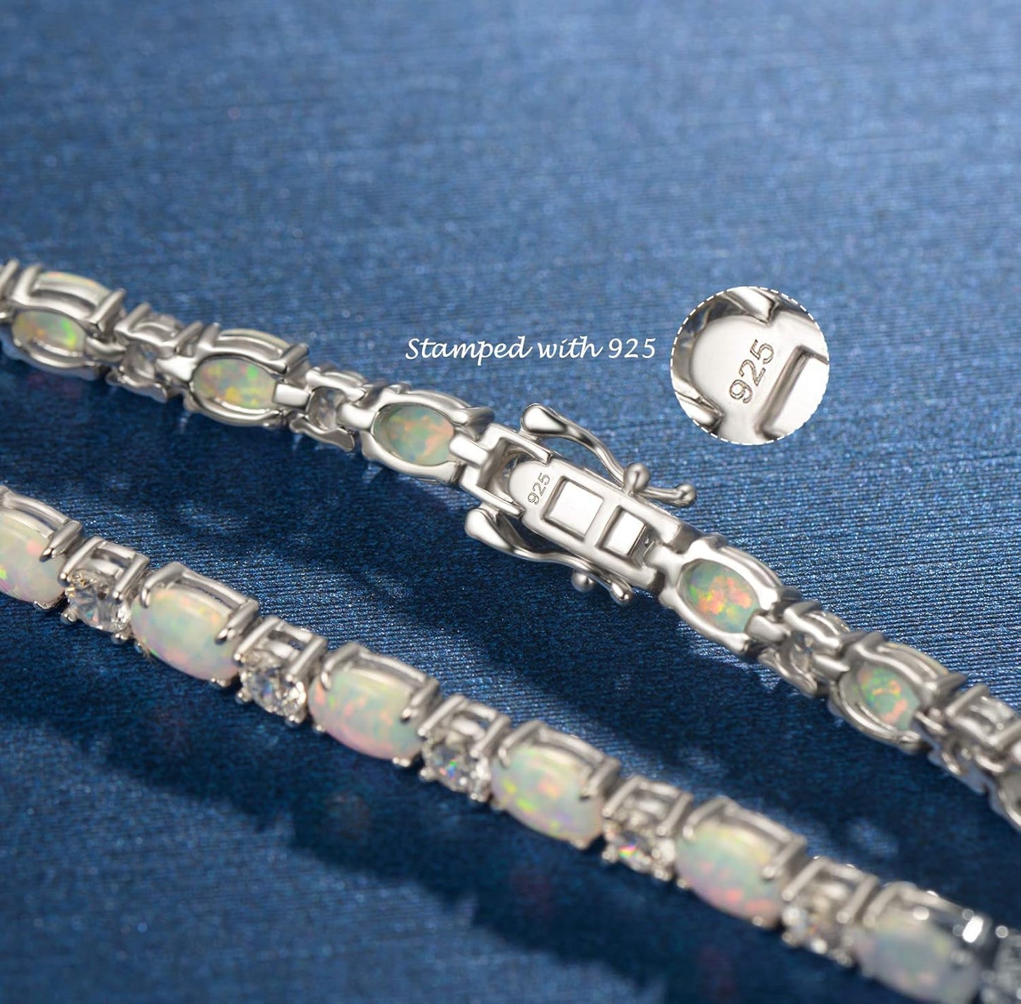 Birthstone Bracelets Sterling Silver Tennis Bracelets Charm Fine Jewelry Birthday Gifts for Women 7"
