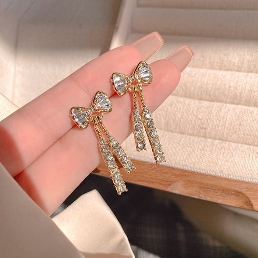 INS Butterfly Earrings with Rhinestones Fashion Temperament Jewelry