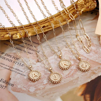 Layered Initial Necklaces for Women - 14K Gold Plated Dainty Layering Paperclip Chain Necklaces for Women Jewelry