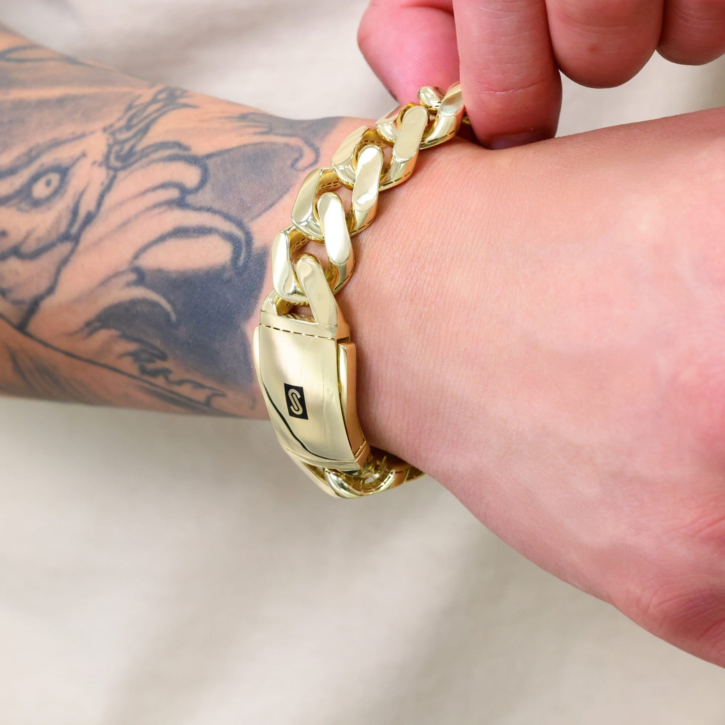 14K Real Yellow Gold Royal Monaco Miami Cuban Link Bracelet 7"-9" (5Mm-17Mm) Italian Jewelry for Men & Women