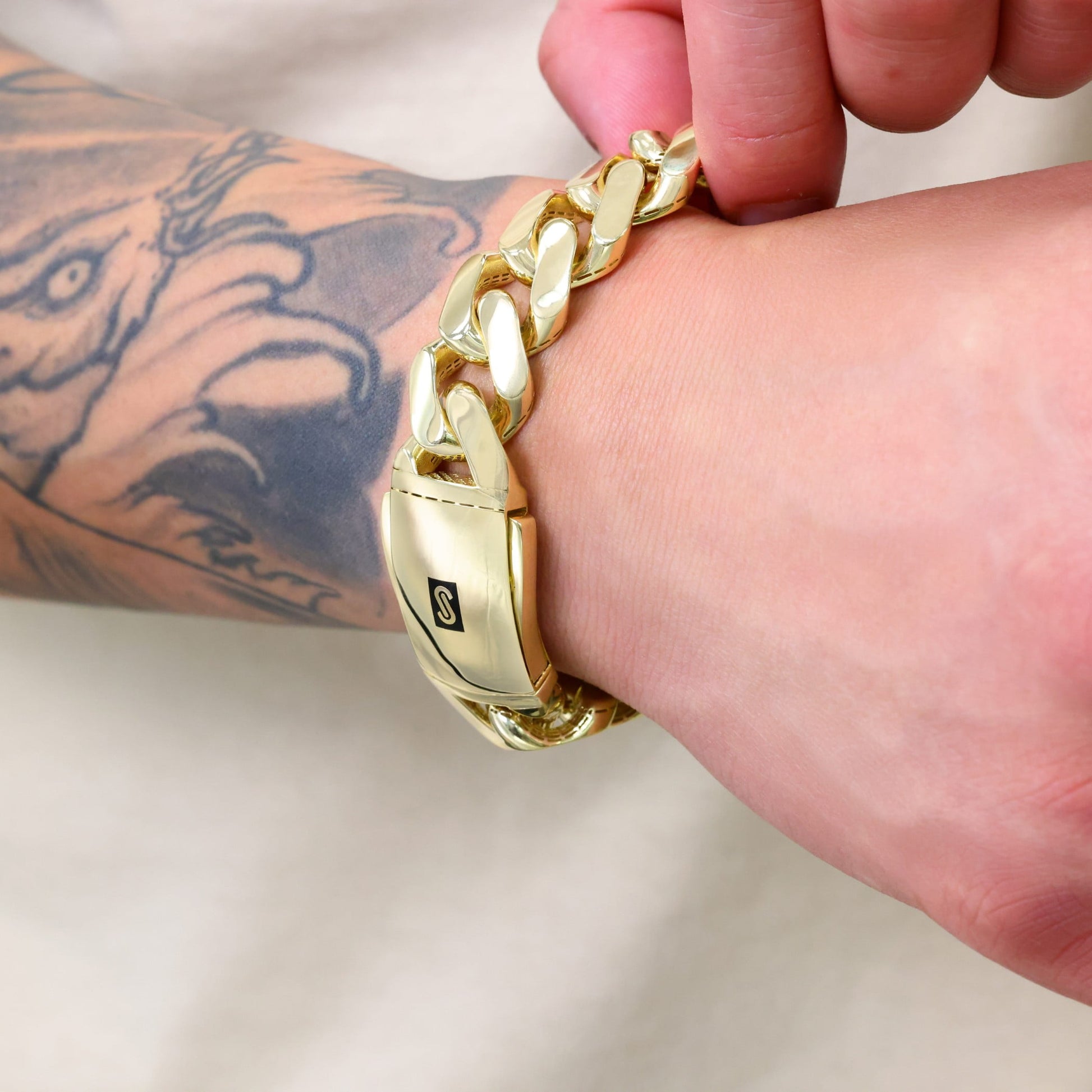 14K Real Yellow Gold Royal Monaco Miami Cuban Link Bracelet 7"-9" (5Mm-17Mm) Italian Jewelry for Men & Women
