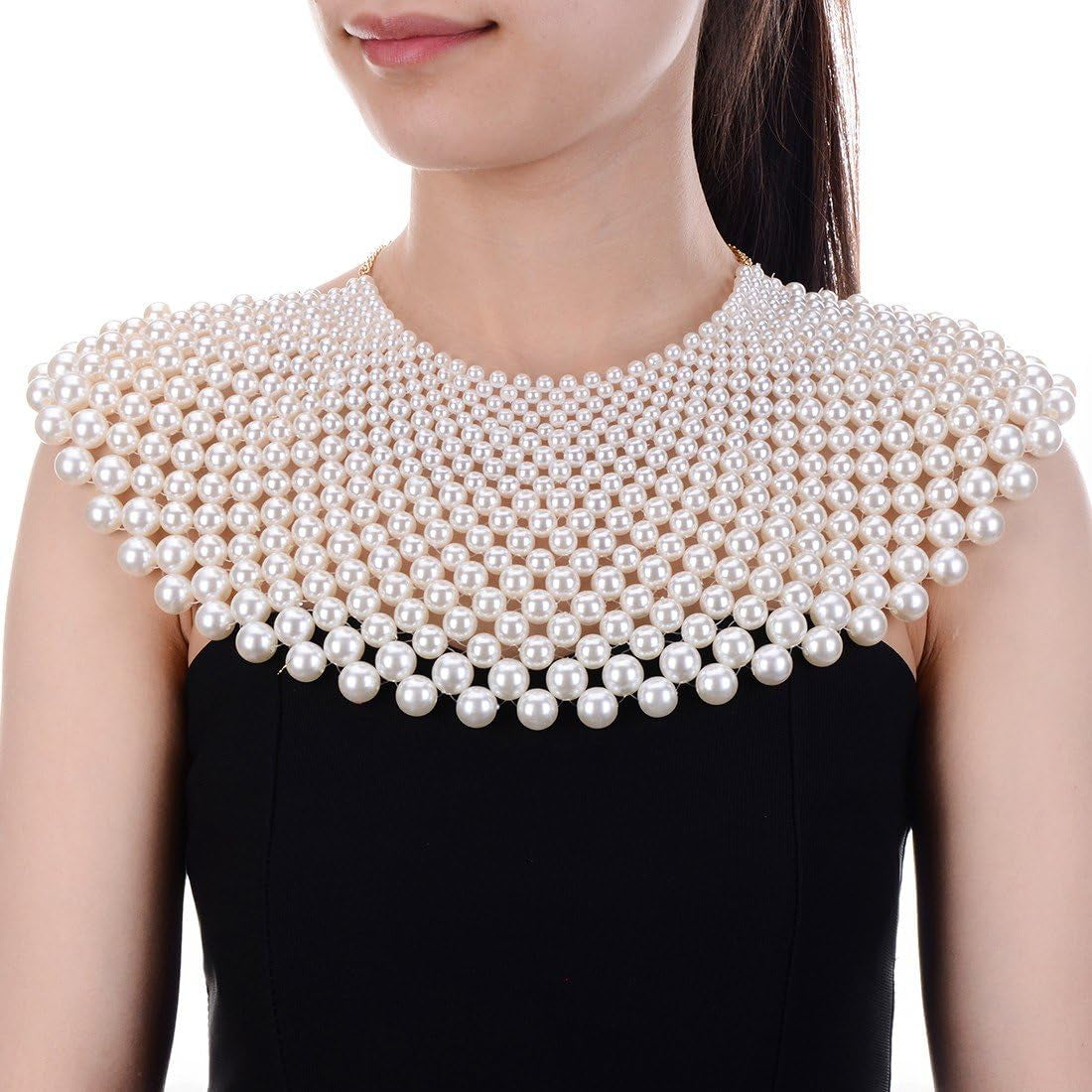 Bib Collar Necklace Chunky Ccb/Crystal/Pearl Resin Beads Chain Choker Statement Necklace Womens Fashion Jewelry Necklace