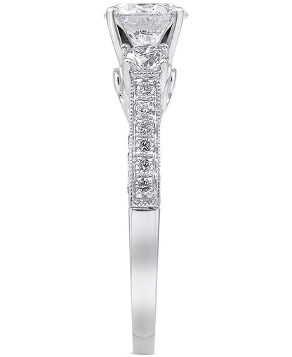 Diamond Three Stone Engagement Ring (1-3/4 Ct. T.W.) in 14K White Gold