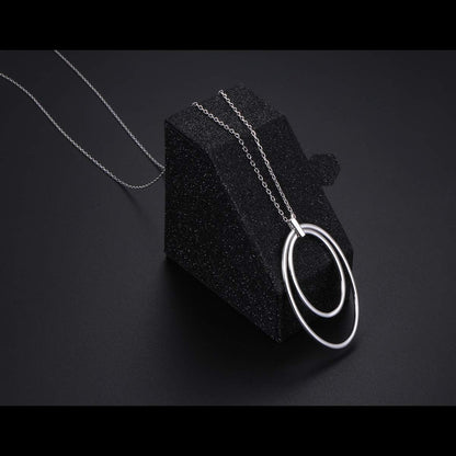 925 Sterling Silver Long Chain Sweater Large Necklace for Women Statement Pendant Fringe Necklaces Jewelry