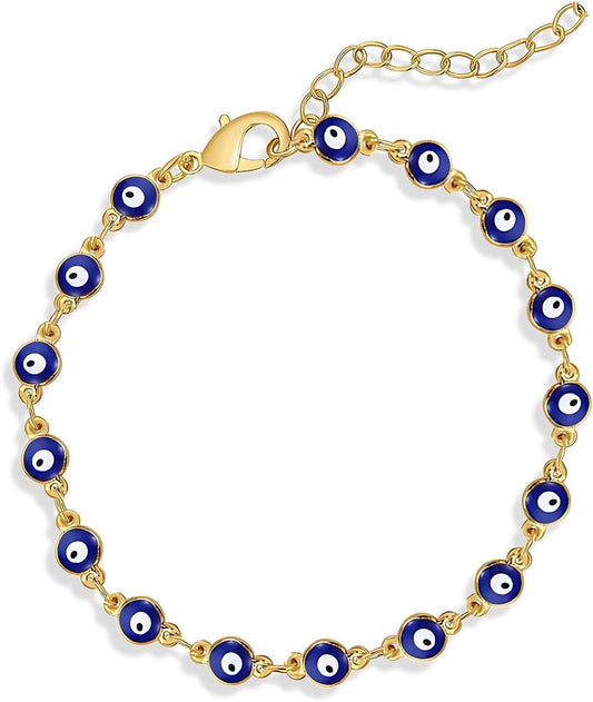 Dainty Gold Bracelets for Women Trendy Evil Eye Bracelets Hand Chain Bracelet Turkish Lucky Hand Jewelry Gifts