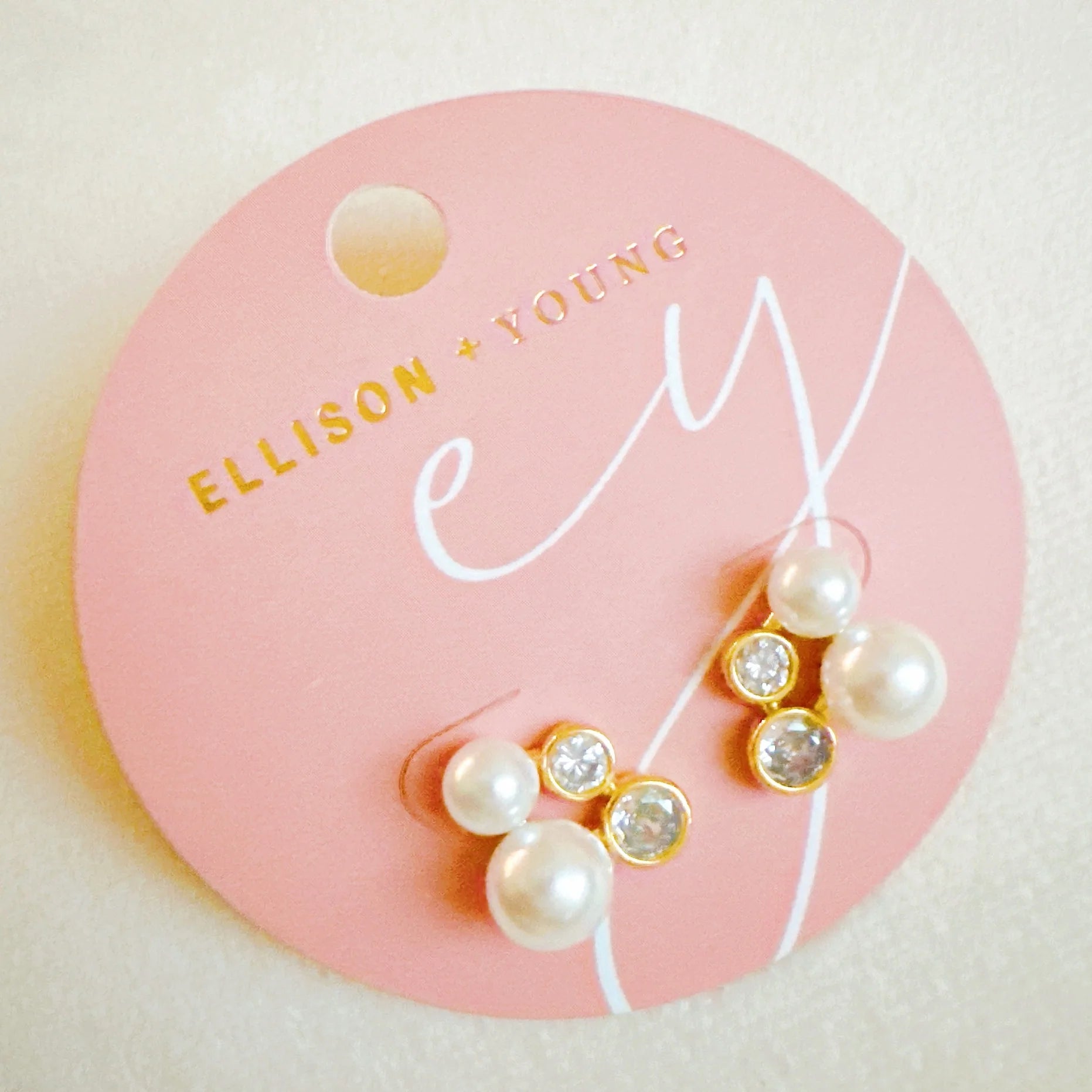 Pearl and Diamond Stud Earrings