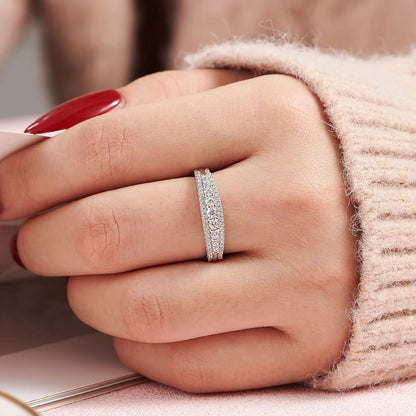 Anniversary Ring for Women Wedding Bands for Her 925 Sterling Silver Rings Eternity Promise Cubic Zirconia