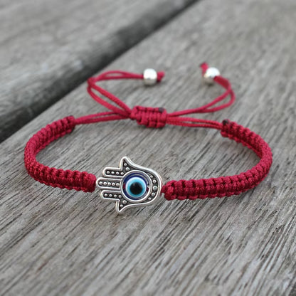 Pulseras Hombre Weaved Men'S Fatima Hamsa Hand Bracelet Man Braided Turkish Evil Eye Bracelets for Men Women Spiritual Jewelry
