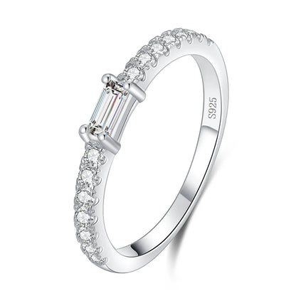Top Quality 100% Real 925 Sterling Silver Classic Charm AAAAA Zirconia Wedding Finger Rings for Women Fine Jewelry Anel