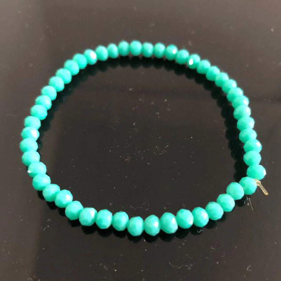 Handmade Women'S 4Mm Rhinestone Crystal Beaded round Glass Beads Stretch Bracelet Femme Bangle Bracelets Women Girl Wrap Jewelry