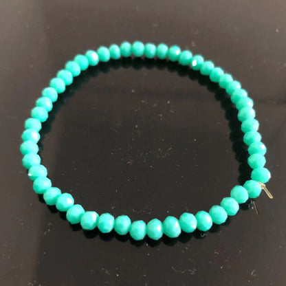 Handmade Women'S 4Mm Rhinestone Crystal Beaded round Glass Beads Stretch Bracelet Femme Bangle Bracelets Women Girl Wrap Jewelry