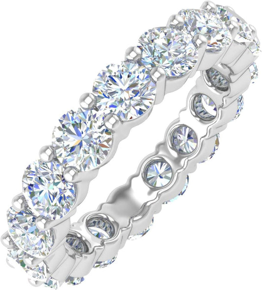 4 Carat Diamond Eternity Wedding Band Ring in 14K Gold - IGI Certified (Premium Collection)