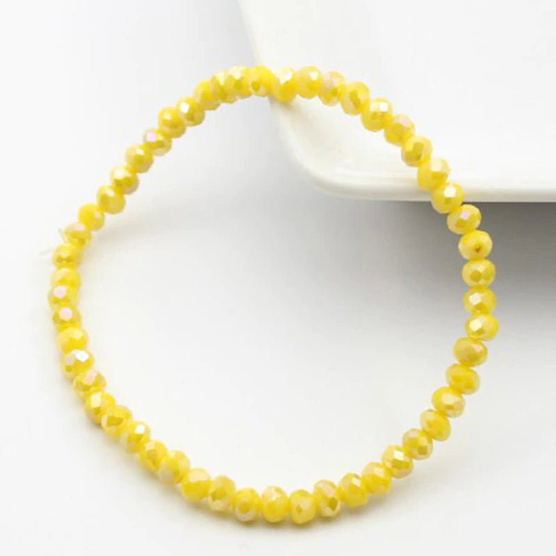 Handmade Women'S 4Mm Rhinestone Crystal Beaded round Glass Beads Stretch Bracelet Femme Bangle Bracelets Women Girl Wrap Jewelry