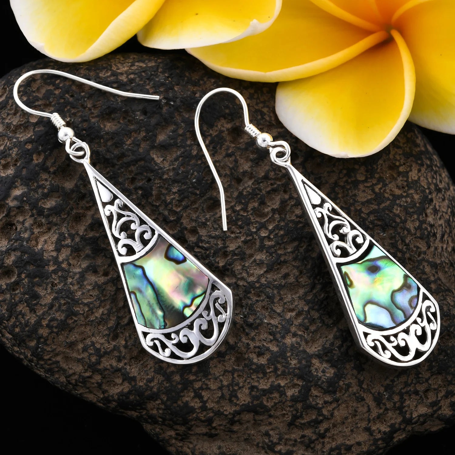 Women Abalone Shell Drop Dangle Earrings Sterling Silver Beach Jewelry Gifts