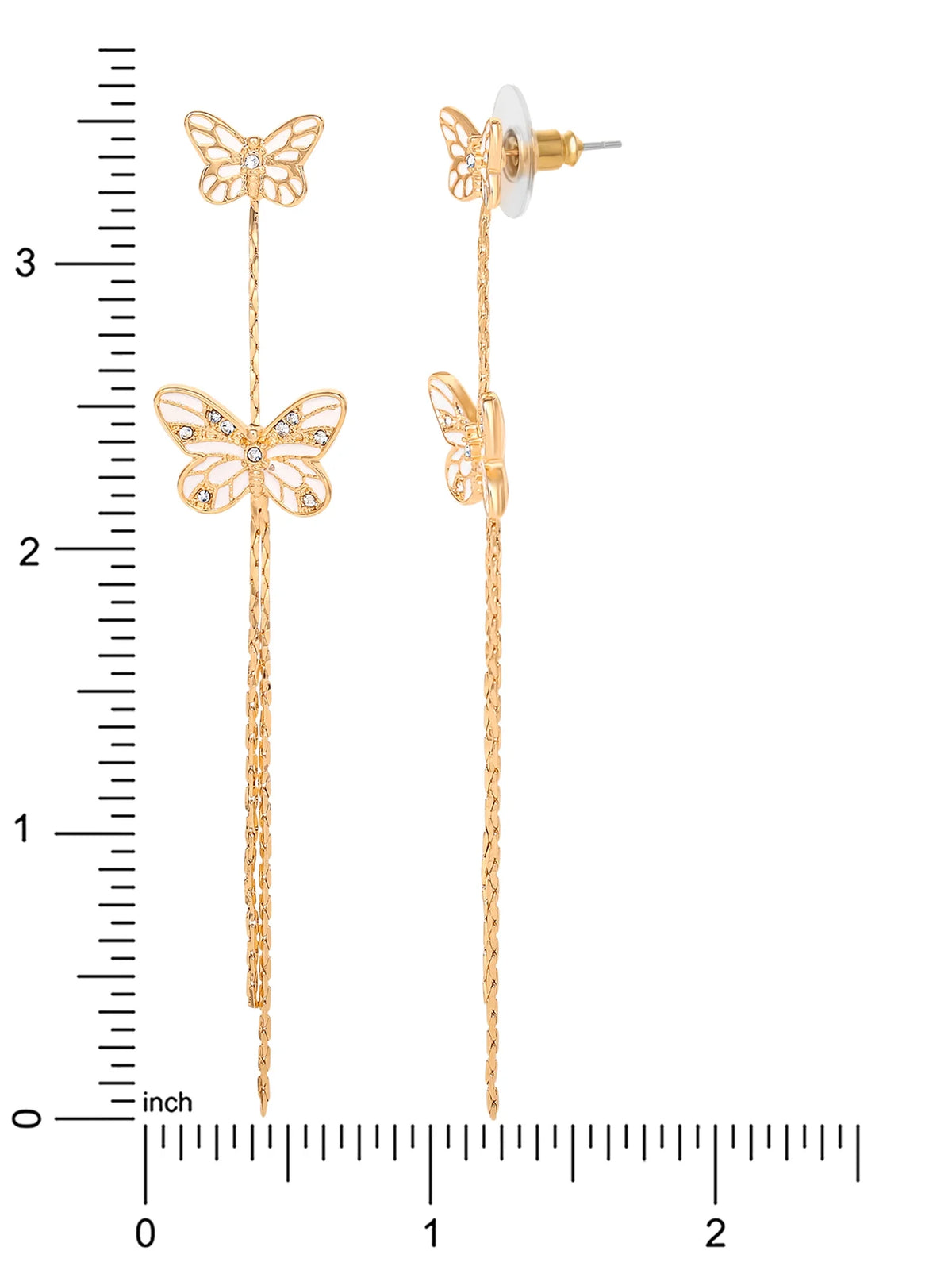 Women'S Fashion Butterfly Gold Tone Metal Drop Earring
