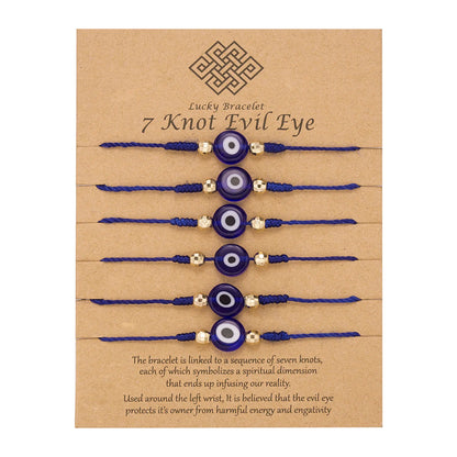 6Pcs/Set Handmade Turkish Lucky Evil Eye Bracelets for Women Men Blue Eyes Braided Red Rope Lucky Bracelet Friendship Jewelry