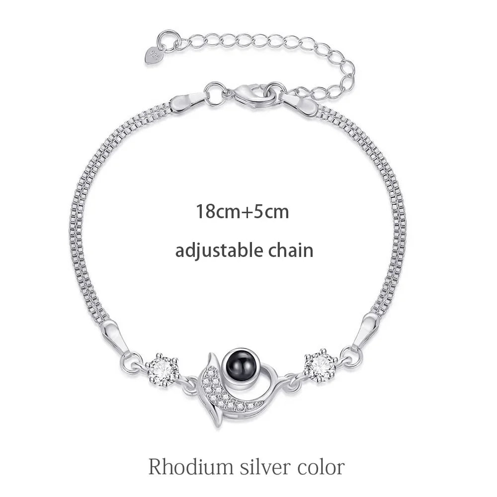 100 Languages I Love You Bracelet Heart Wedding Romantic I Love You Projection Bracelets for Women Lady Girl Friend Gifts