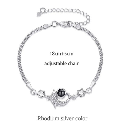 100 Languages I Love You Bracelet Heart Wedding Romantic I Love You Projection Bracelets for Women Lady Girl Friend Gifts