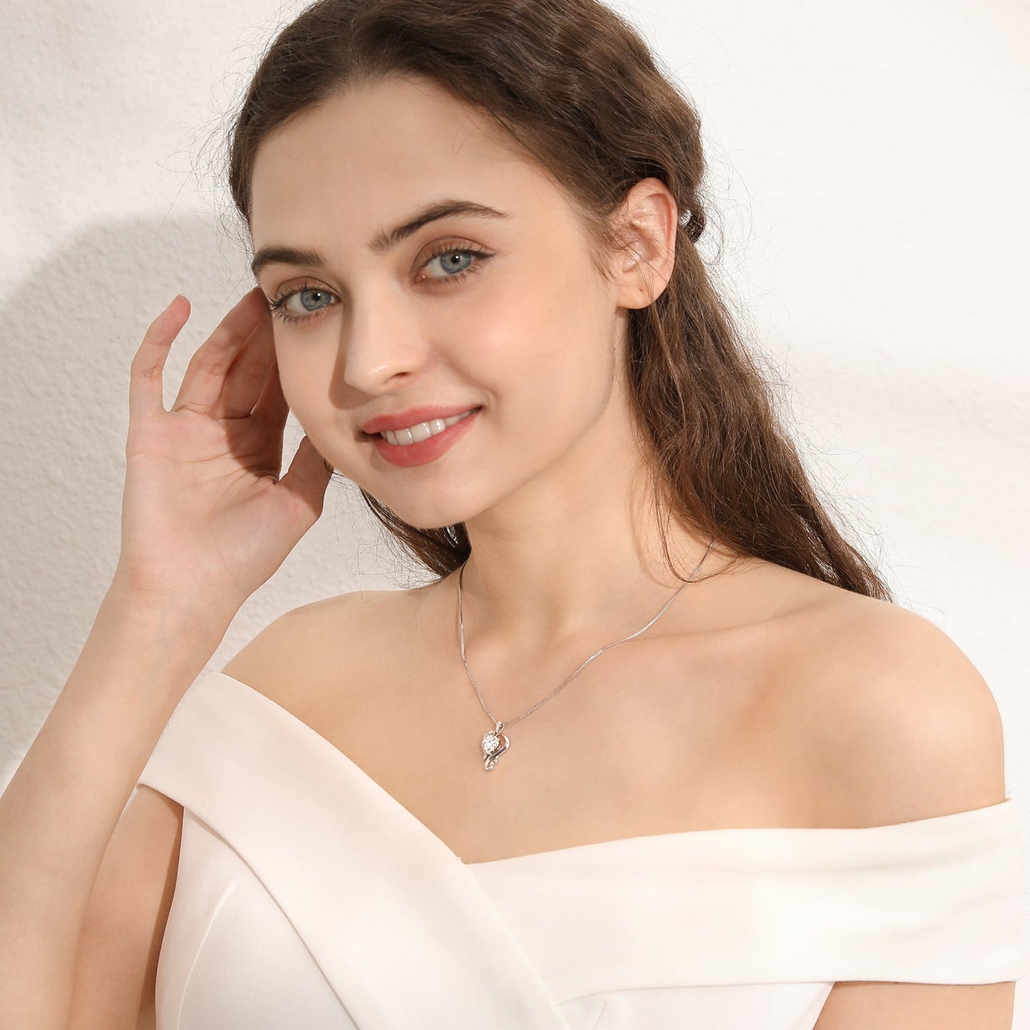 925 Sterling Silver Love Heart Necklace April Birthstone Pendant,Jewelry Birthday Christmas Valentine Mother'S Day Gifts for Women Mom