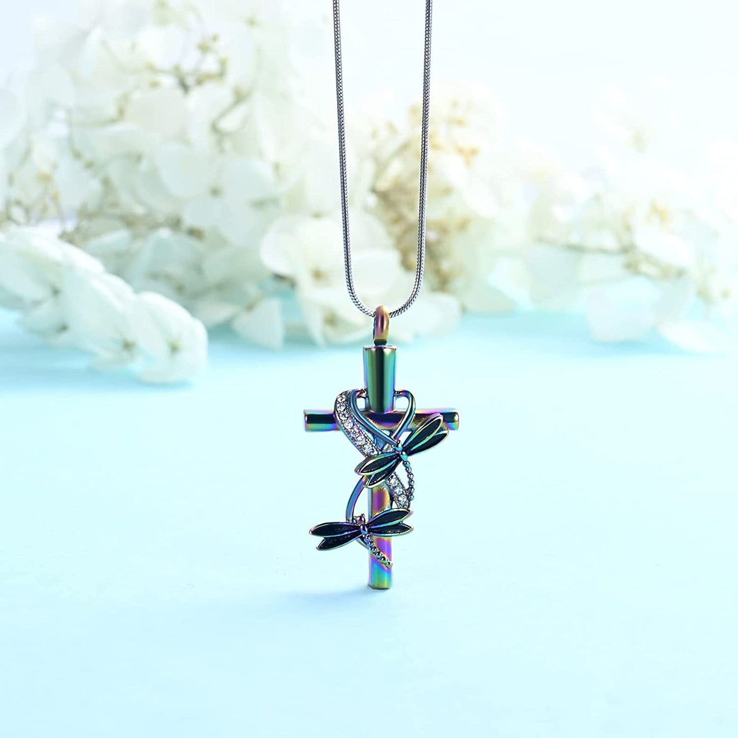 Dragonfly Urn Necklace for Ashes for Men Women Cremation Jewelry Ashes Necklace Pendent for Human Pet Stainless Steel Keepsake Memorial Urn Lockets