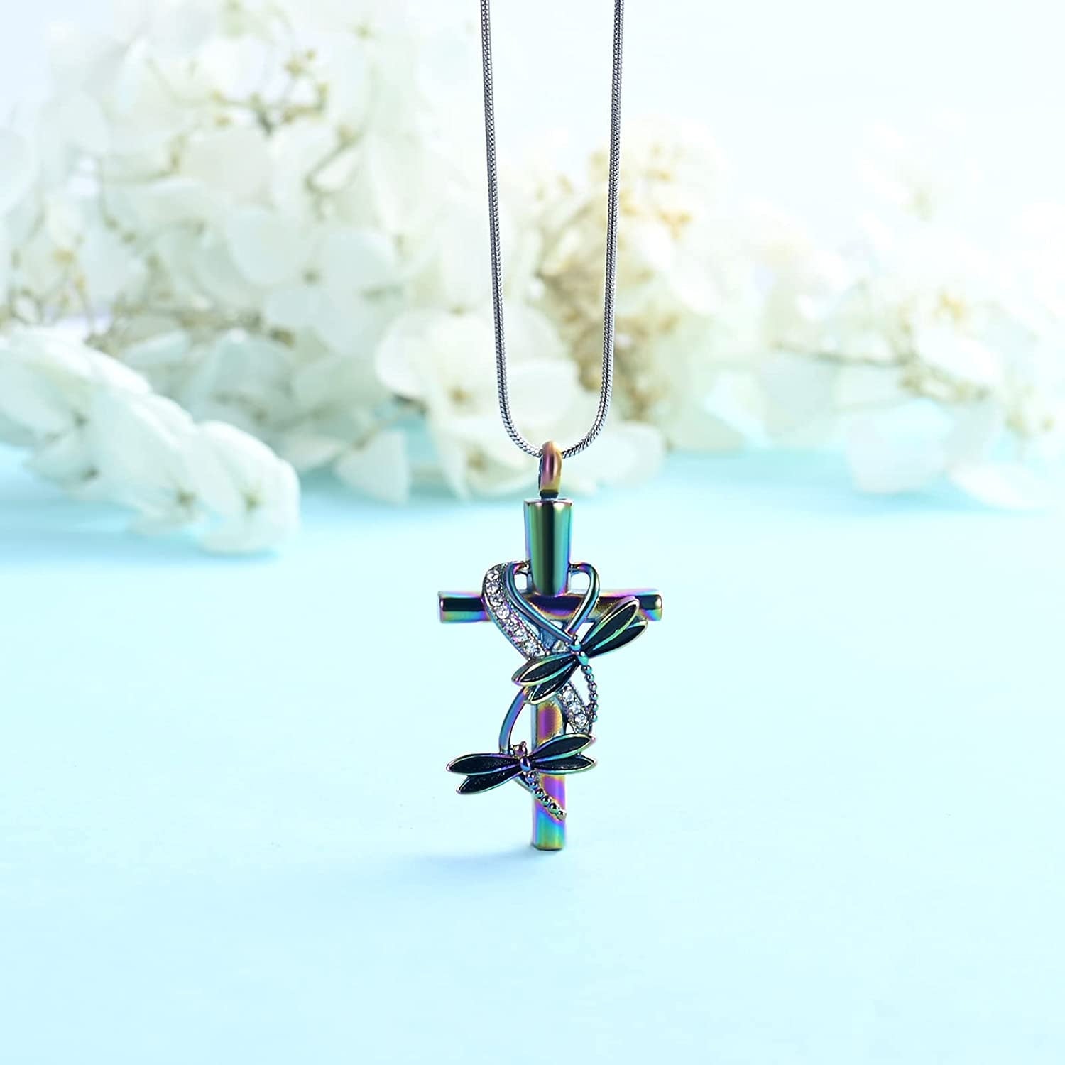Dragonfly Urn Necklace for Ashes for Men Women Cremation Jewelry Ashes Necklace Pendent for Human Pet Stainless Steel Keepsake Memorial Urn Lockets