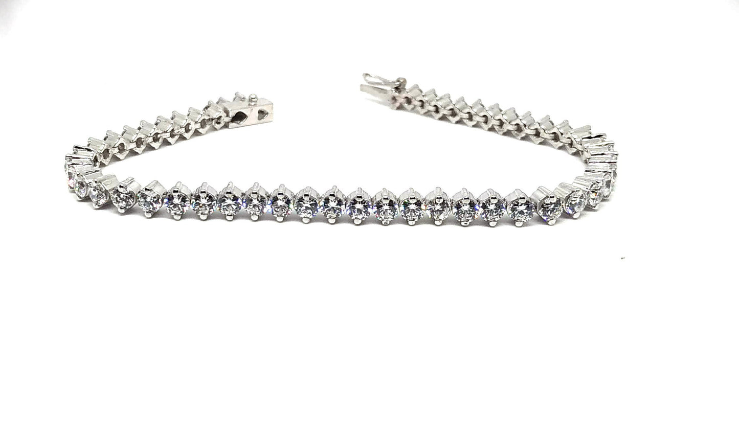 5.00 Ct Emerald and Diamond Tennis Bracelet, Sterling Silver Women'S Jewelry, Length 6-9 Inches