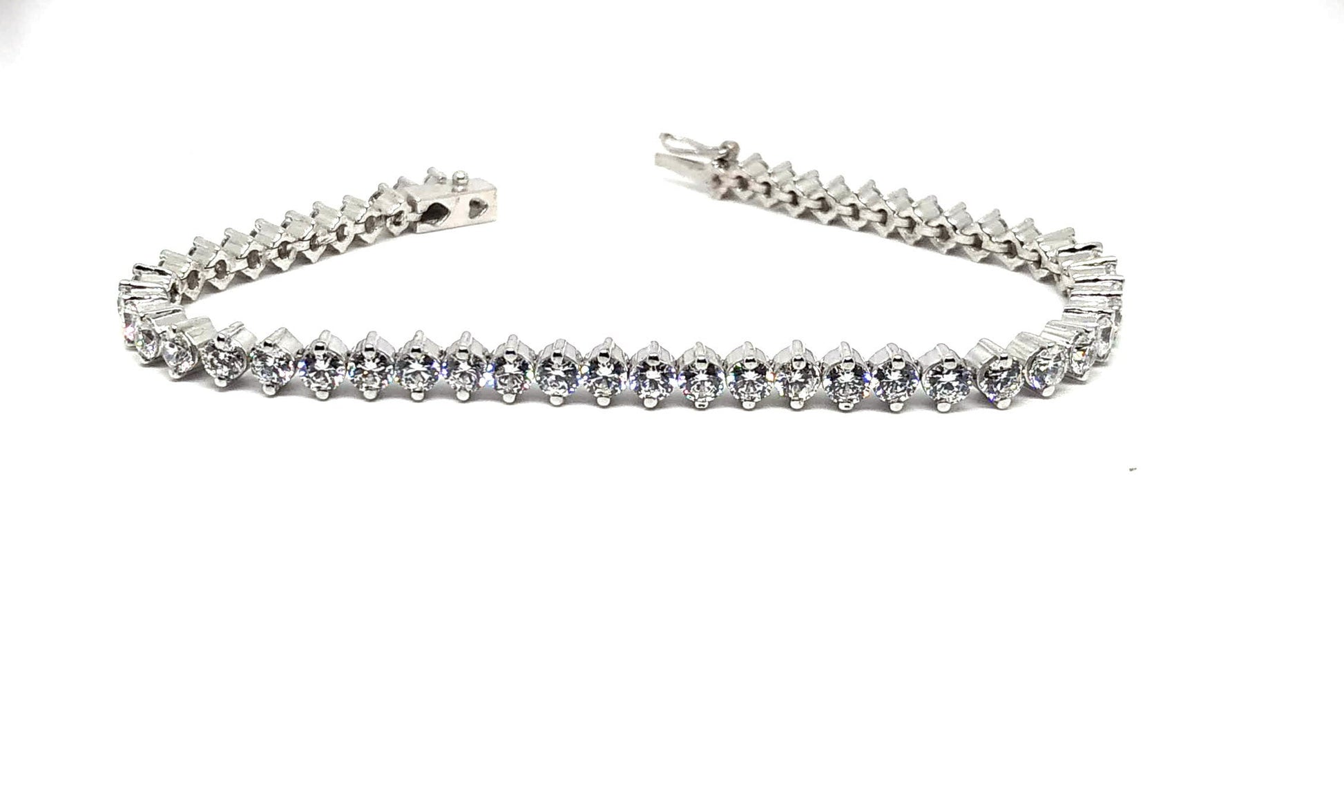 5.00 Ct Emerald and Diamond Tennis Bracelet, Sterling Silver Women'S Jewelry, Length 6-9 Inches