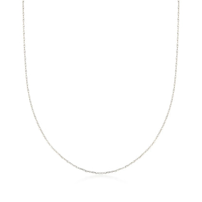 0.7Mm 14Kt White Gold Rope-Chain Necklace, Women'S, Adult