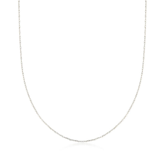 0.7Mm 14Kt White Gold Rope-Chain Necklace, Women'S, Adult