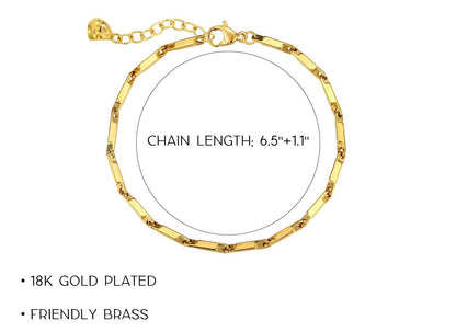 Gold bracelet with chain length